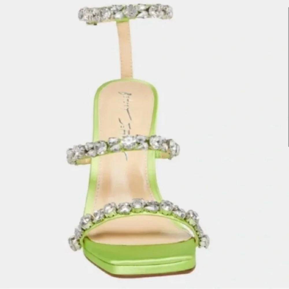 NEW Betsey Johnson Satin& Rhinestones Heels Size 7 - Picture 6 of 7